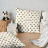 Luxurious Faux Gold Leaf Polka Dots Brushstrokes Throw Pillow Official World Print Merch