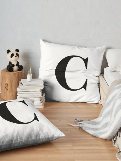 Letter C: Name Initial Throw Pillow Official World Print Merch