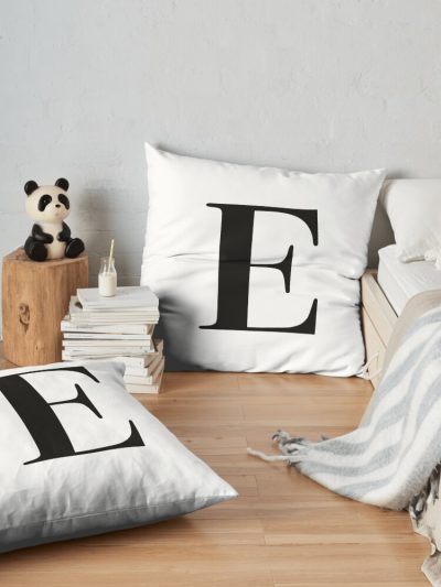 Letter E Name Initial Throw Pillow Official World Print Merch