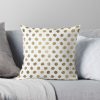 Luxurious Faux Gold Leaf Polka Dots Brushstrokes Throw Pillow Official World Print Merch